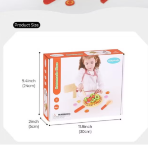 Colorful Wooden Homemade Pizza Play Food Toy Set for Kids