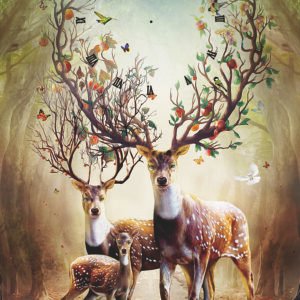 Animal design with rhinestone and clock