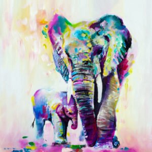 Elephant design with rhinestone scaled