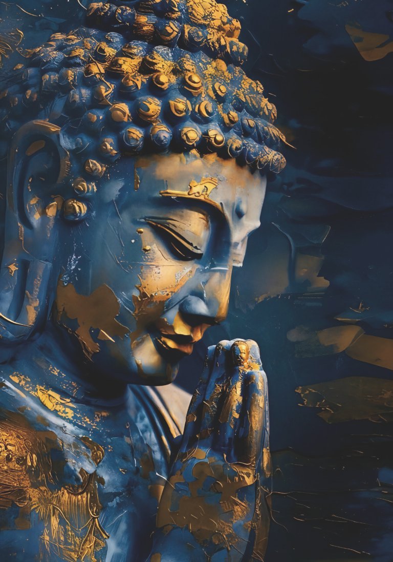 Budhha design with rhinestone and led scaled
