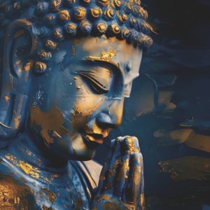 Budhha design with rhinestone and led scaled