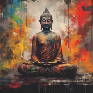 Buddha design with rhinestone scaled