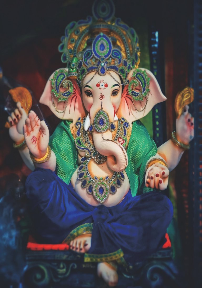 Indian god with rhinestone scaled