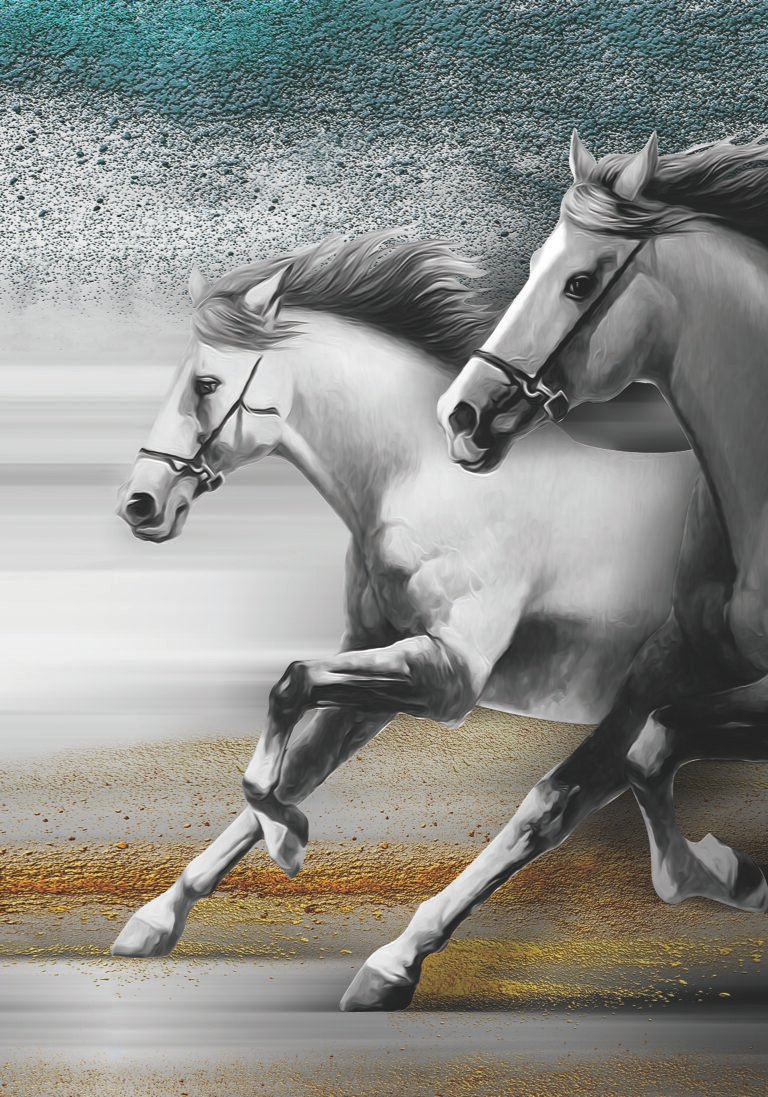 Horse design with rhinestone scaled